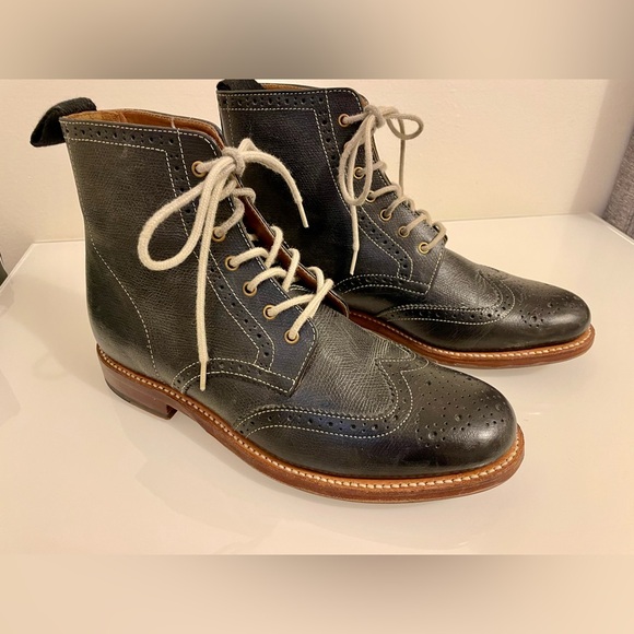 Grenson Women’s Ella Brogue Ankle Boot Size 8 in light black - Picture 2 of 6